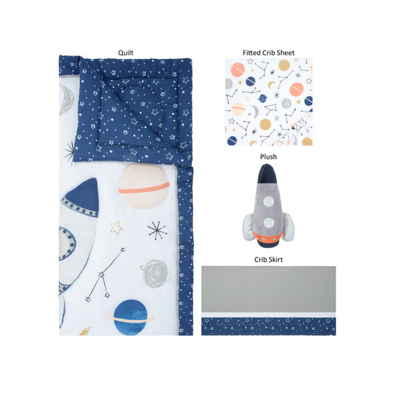 Cosmic Rocket Crib Bedding, Set of 4