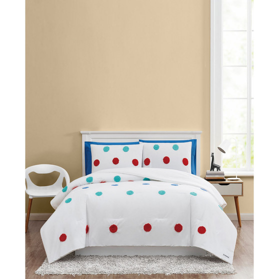 Fuzzy Dot 2 Piece Comforter Set, Twin