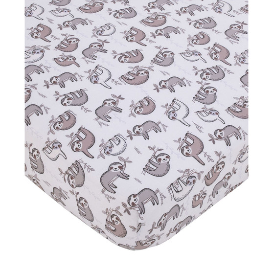 Sloth Let's Hang Out Fitted Crib Sheet, 28" x 52"
