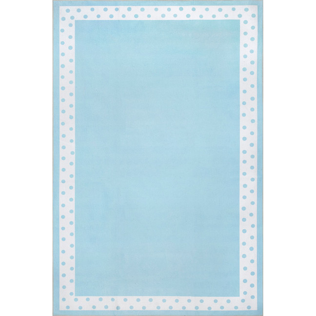 Aurora Laylani Washable Kids Polka Dot Border 8' x 10' Area Rug