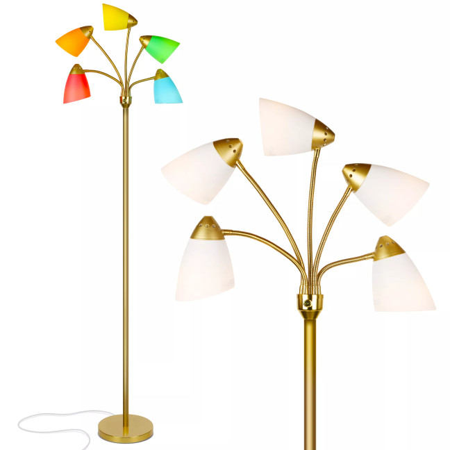Medusa LED Multi-Head Standing Floor Lamp - 10 Interchangeable Shades