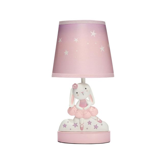 Tiny Dancer Bunny & Stars Pink Nursery Lamp with Shade & Bulb