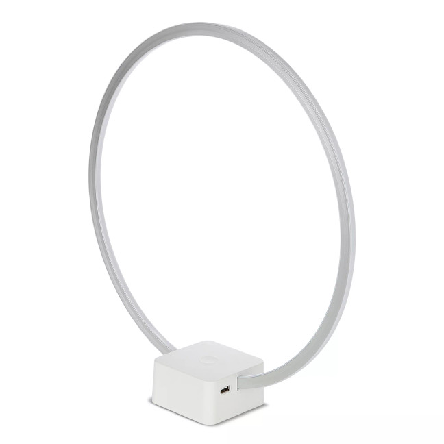 Circle LED Decor Table Desk and Nightstand Lamp with USB Port