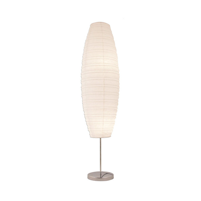 Diploma Chrome Floor Lamp With Paper Shade (1-Pack)