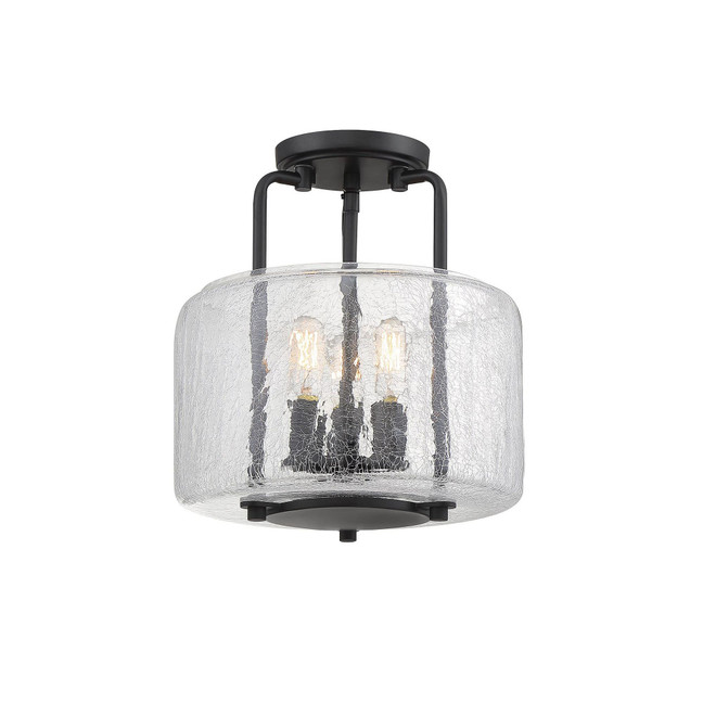 Avalon 3-Light Semi-Flush Ceiling Light in Black