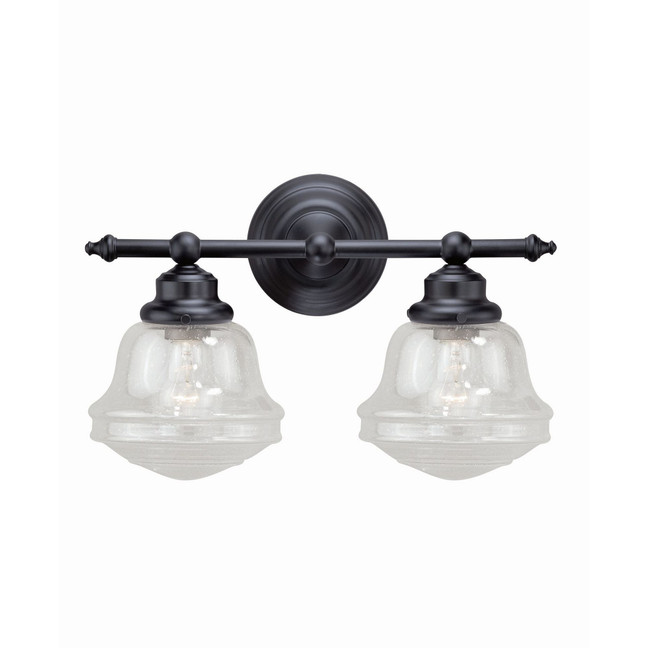 Huntley 2 Light Farmhouse Bathroom Vanity Wall Light Clear Schoolhouse Glass