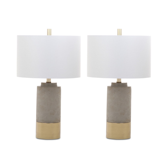 Brown Table Lamps, Set of 2
