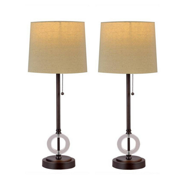 Table Lamps with USB Port, Set of 2