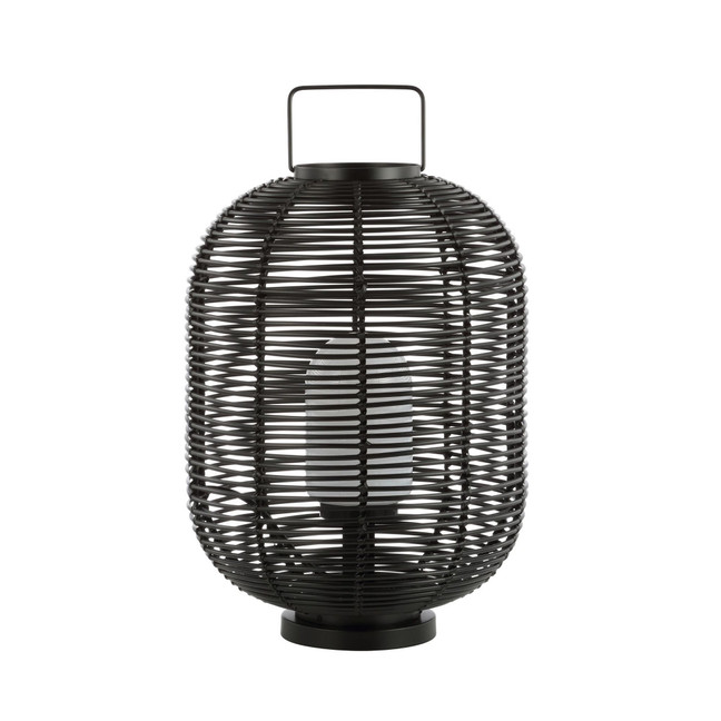 Kandella 26.7" Outdoor Woven Oval Asian LED Lantern