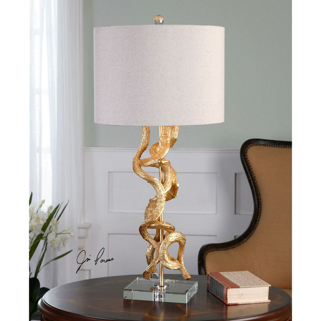 Twisted Vines Gold Table Lamp
