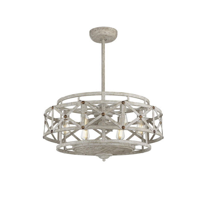 Colonade 6-Light Fan D'Lier in Provence with Gold Accents