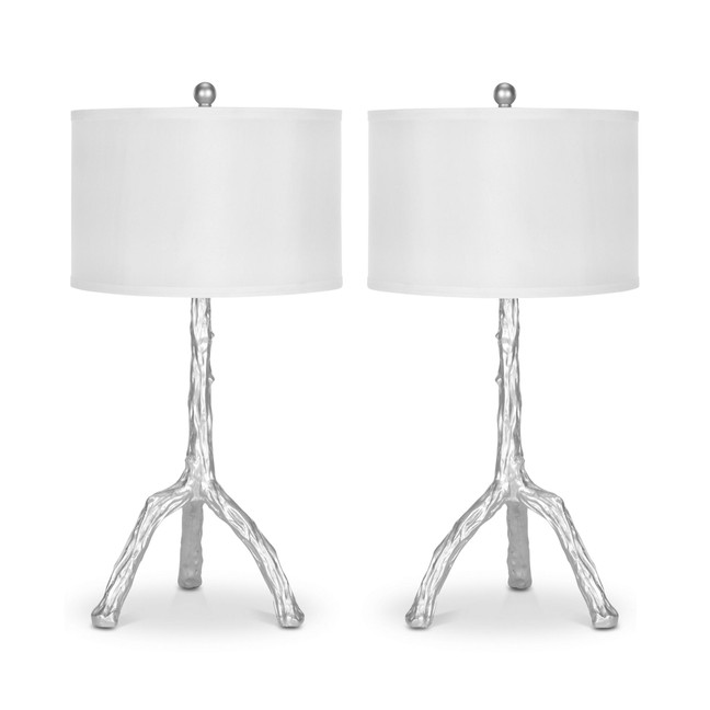 Set of 2 Branch Silver-Finish Table Lamps