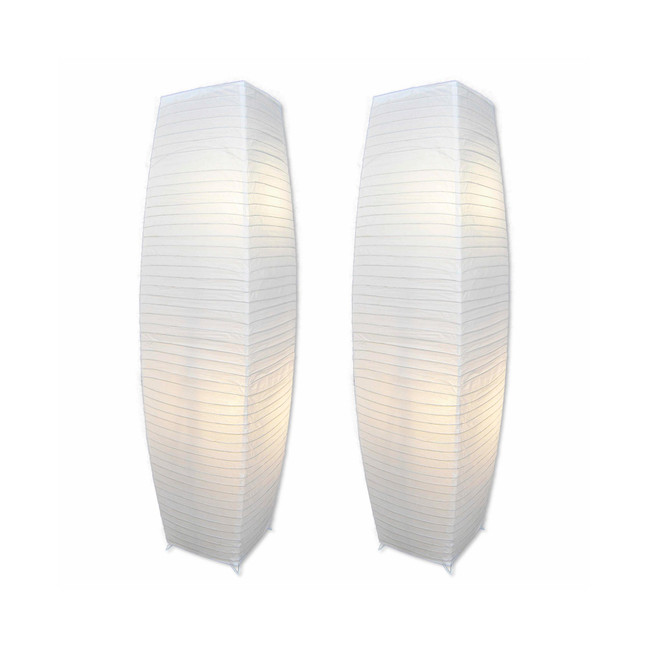 Alumni Chrome & Paper Floor Lamp (2-Pack)