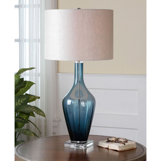 Hagano Blue Glass Table Lamp