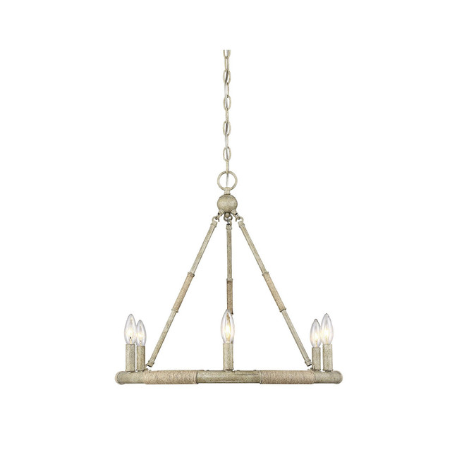 Trade Winds Mansfield Chandelier in Natural Wood and Rope