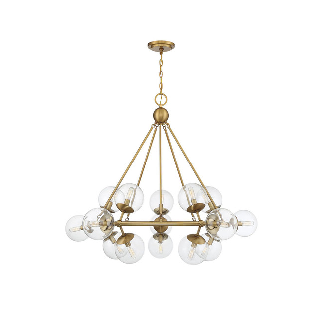 Orion 15-Light Chandelier in Warm Brass