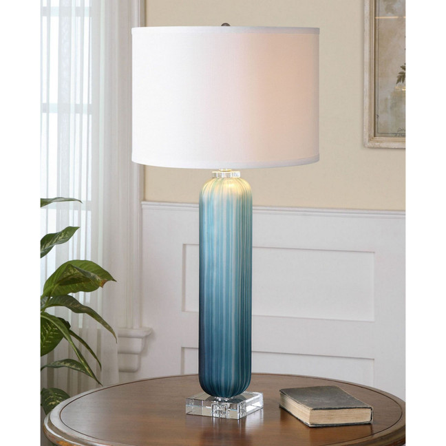 Caudina Frosted Blue Glass Lamp