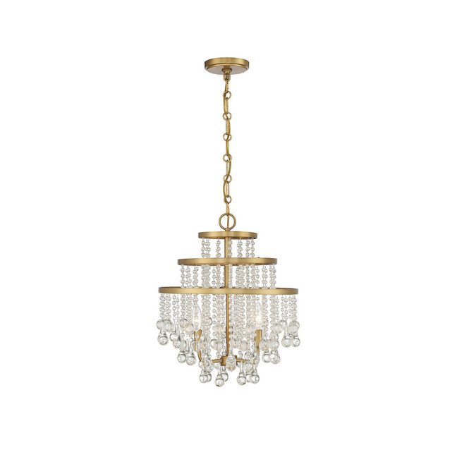 Luna 3-Light Mini Chandelier in Warm Brass