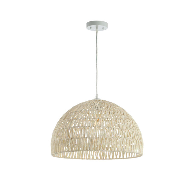 Campana 20" Woven Rattan Dome LED Pendant