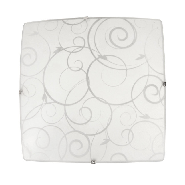 Simple Designs Square Flush mount Ceiling Light with Scroll Swirl Design
