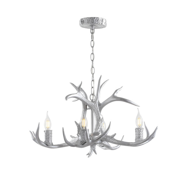 Eldora 26" Adjustable Resin Antler 4-Light LED Chandelier