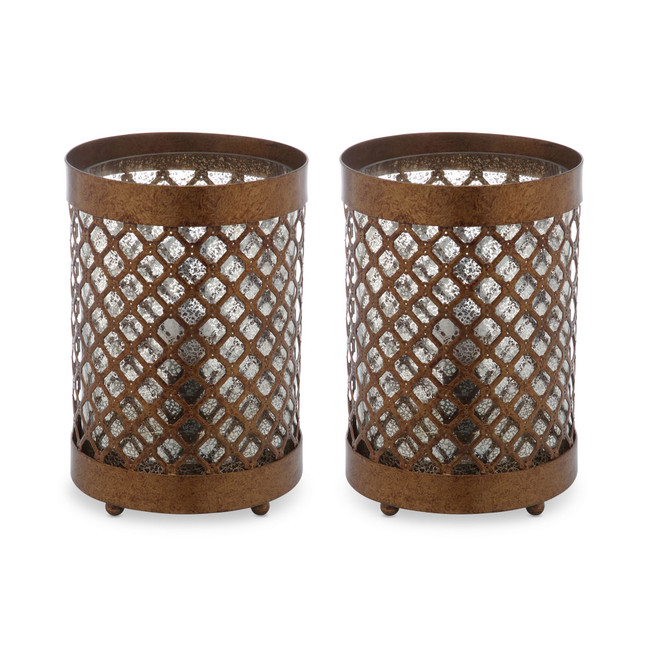 Set of 2 Borden Hurricane Bronze-Finish Table Lamps