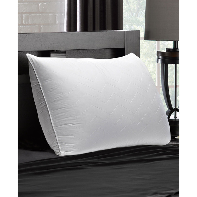 Soft Plush 100% Cotton Quilted Chevron Gel Fiber Stomach Sleeper Pillow - Standard