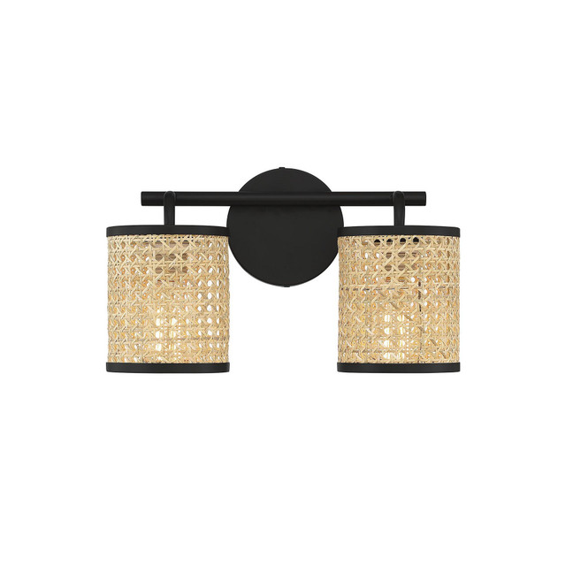 Jaylar 2-Light Bathroom Vanity Light in Matte Black