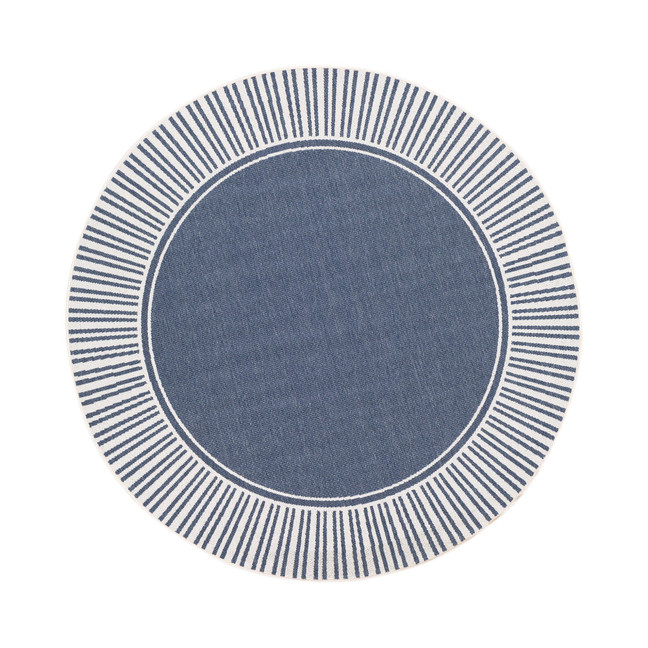 Alfresco ALF-9682 Charcoal 8'9" Round Area Rug, Indoor/Outdoor