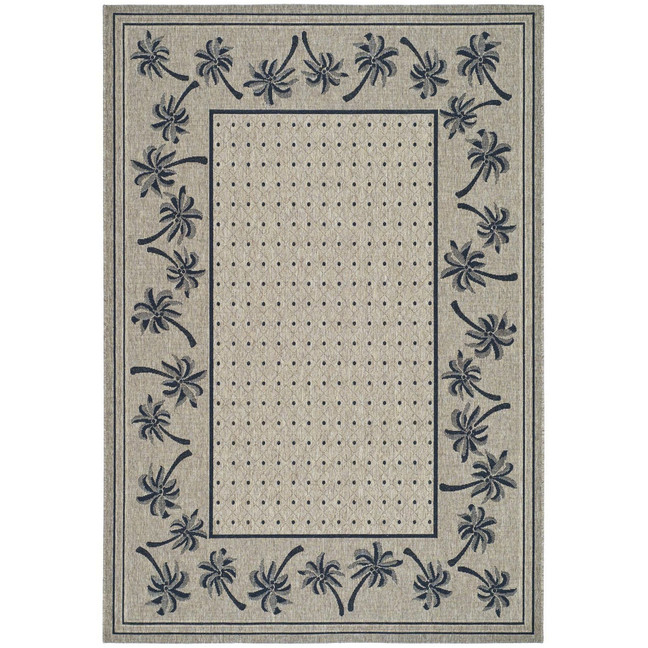 Courtyard Coffee and Black 5'3" x 7'7" Outdoor Area Rug