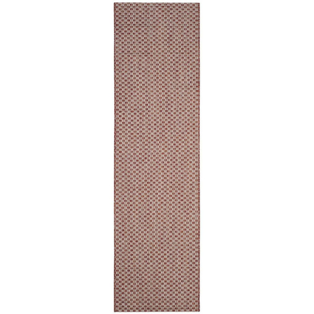 Courtyard Rust and Light Grey 2'3" x 12' Sisal Weave Runner Outdoor Area Rug