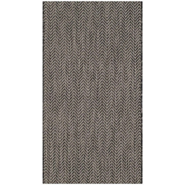 Courtyard Black and Beige 2' x 3'7" Outdoor Area Rug