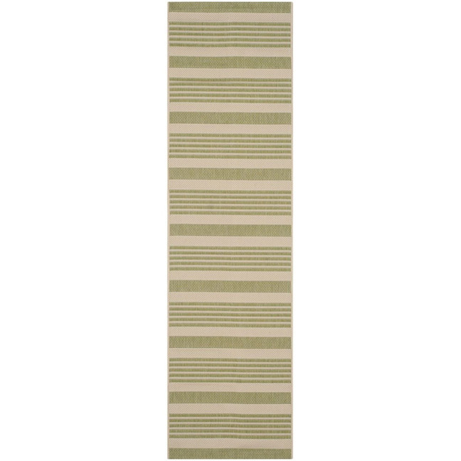 Courtyard Beige and Sweet Pea 2'3" x 8' Sisal Weave Runner Outdoor Area Rug