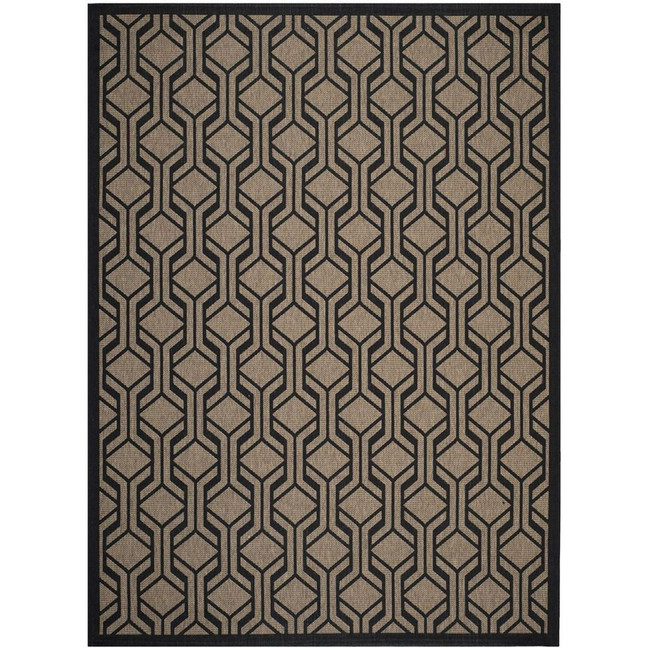 Courtyard Brown and Black 8' x 11' Sisal Weave Outdoor Area Rug