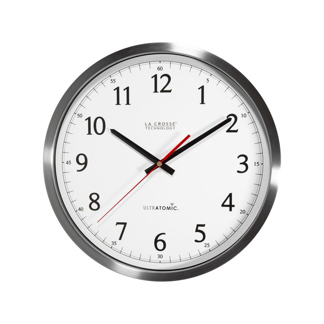14" UltrAtomic Analog Stainless Steel Wall Clock