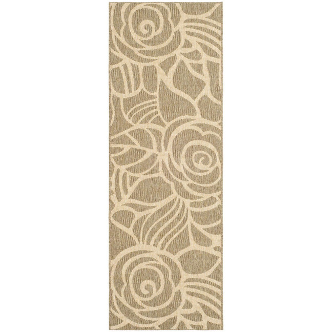 Courtyard Coffee and Sand 2'3" x 6'7" Runner Outdoor Area Rug