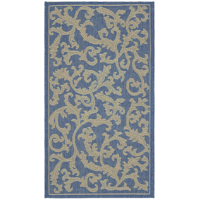 Courtyard Blue and Natural 2' x 3'7" Outdoor Area Rug
