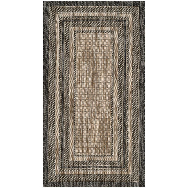 Courtyard Natural and Black 2' x 3'7" Outdoor Area Rug