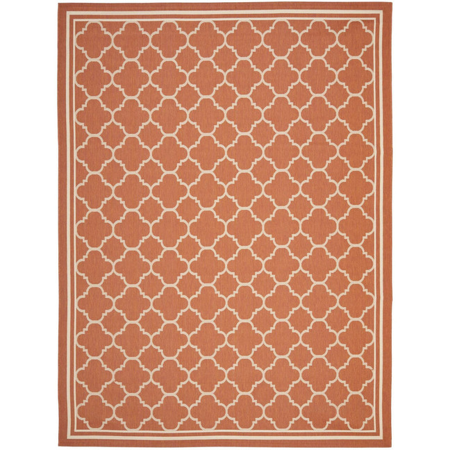 Courtyard Terracotta and Bone 8' x 11' Sisal Weave Outdoor Area Rug