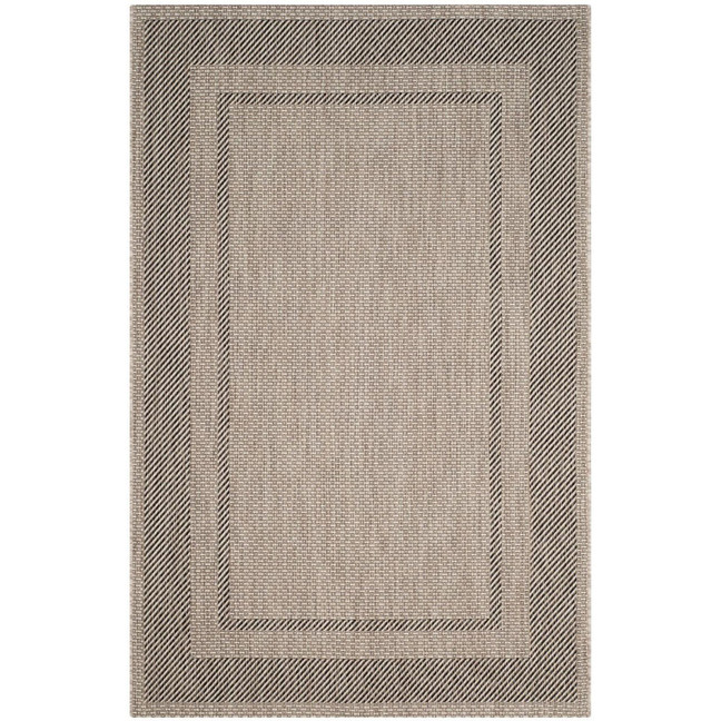 Courtyard Beige and Black 2' x 3'7" Outdoor Area Rug