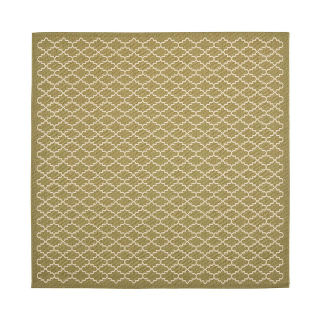 Courtyard Green and Beige 6'7" x 6'7" Sisal Weave Square Outdoor Area Rug