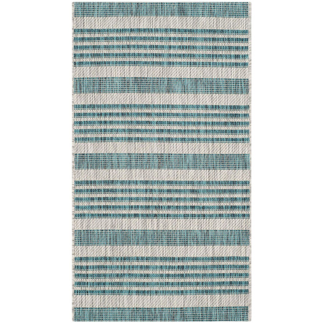 Courtyard Gray and Blue 2' x 3'7" Outdoor Area Rug