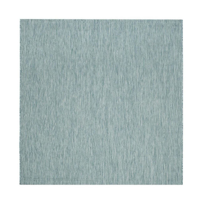 Courtyard Aqua 5'3" x 5'3" Sisal Weave Square Outdoor Area Rug