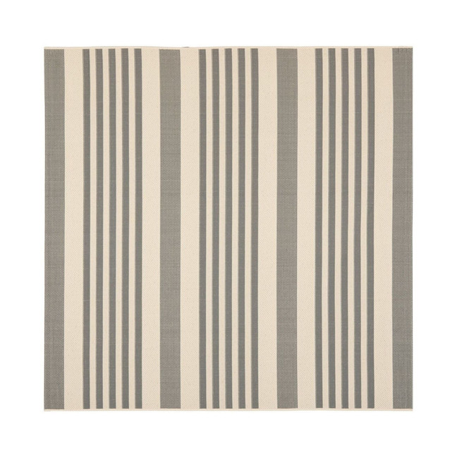 Courtyard Gray and Bone 4' x 4' Square Outdoor Area Rug