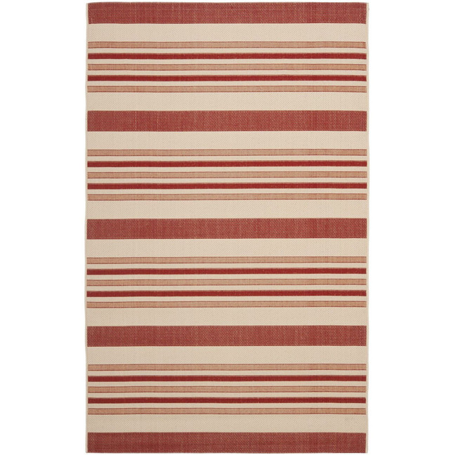 Courtyard Beige and Red 2' x 3'7" Outdoor Area Rug