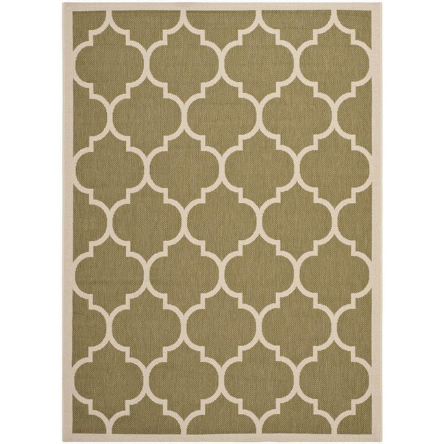 Courtyard Green and Beige 5'3" x 7'7" Outdoor Area Rug