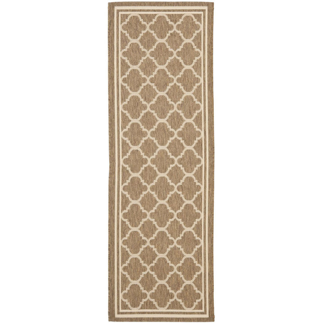 Courtyard Brown and Bone 2'3" x 6'7" Runner Outdoor Area Rug