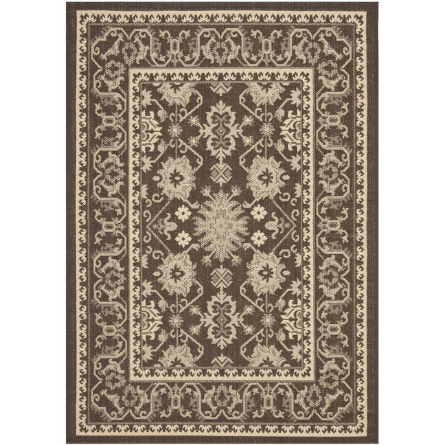 Courtyard Chocolate and Cream 2' x 3'7" Outdoor Area Rug