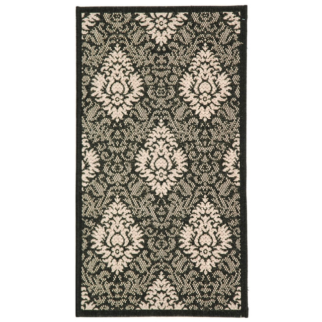 Courtyard Black and Sand 6'7" x 9'6" Outdoor Area Rug