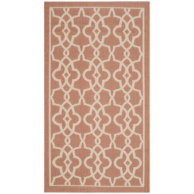 Courtyard Terracotta and Beige 2'7" x 5' Sisal Weave Outdoor Area Rug
